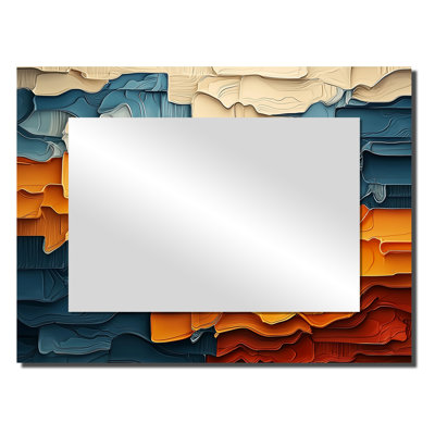 Biomorphism Fragments Forms II - Cubism Accent Wall Mirror - Printed On Metal