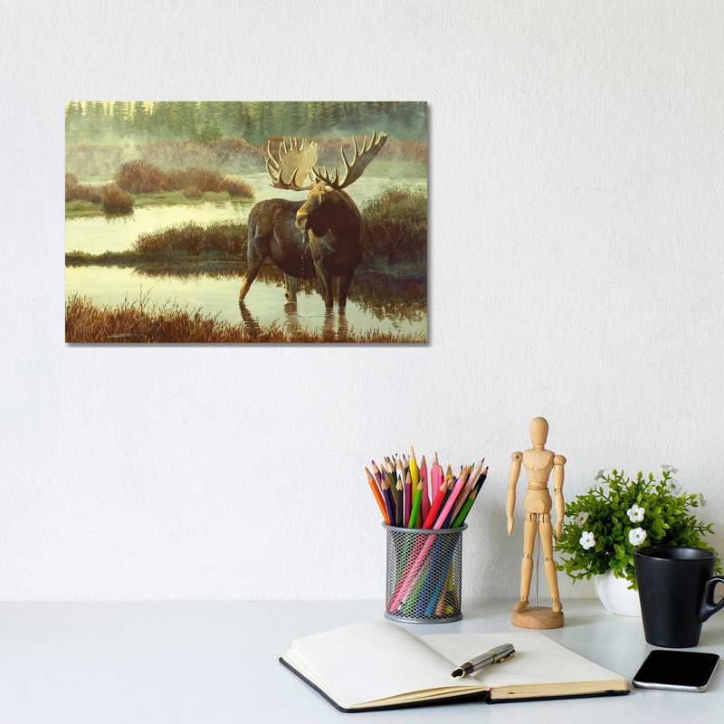 Moose by Jan Martin Mcguire - Wrapped Canvas Gallery-Wrapped Canvas Giclée, 20.32 cm H x 30.48 cm W