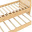 Lit plateforme simple avec tiroirs et lit gigogne, lit de jour en bois massif, sans sommier, naturel-627724616