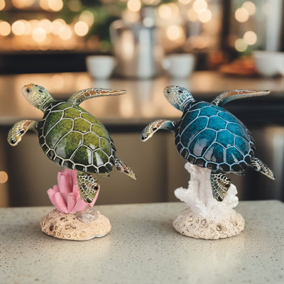 Ensemble de 2 figurines de tortues de mer de 3 po