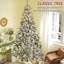 Arbre de Noël artificiel 9 pi avec 968 branches de neige floquées, 600 lumières DEL chaudes, ouverture automatique