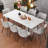 Abshure 9 - Piece 70.8-Inch Dining Table, Sintered Stone White Kitchen Dining Table And Chair Set
