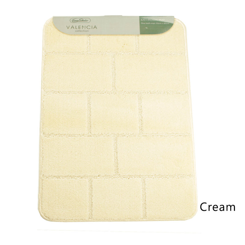 Abibail Non-Slip Bath Rug, Cream