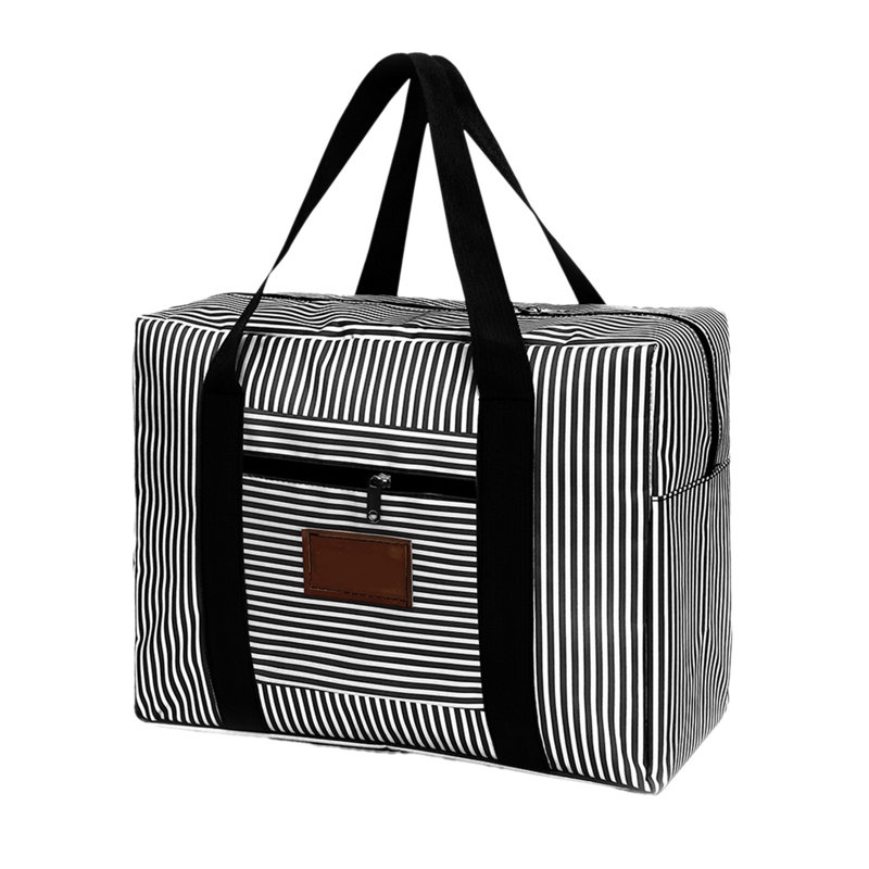  Large Fabric Duffle Bag for Travel, Foldable Travel Duffel Bags for Men Women, Lightweight & Water Resistant (Black), Black