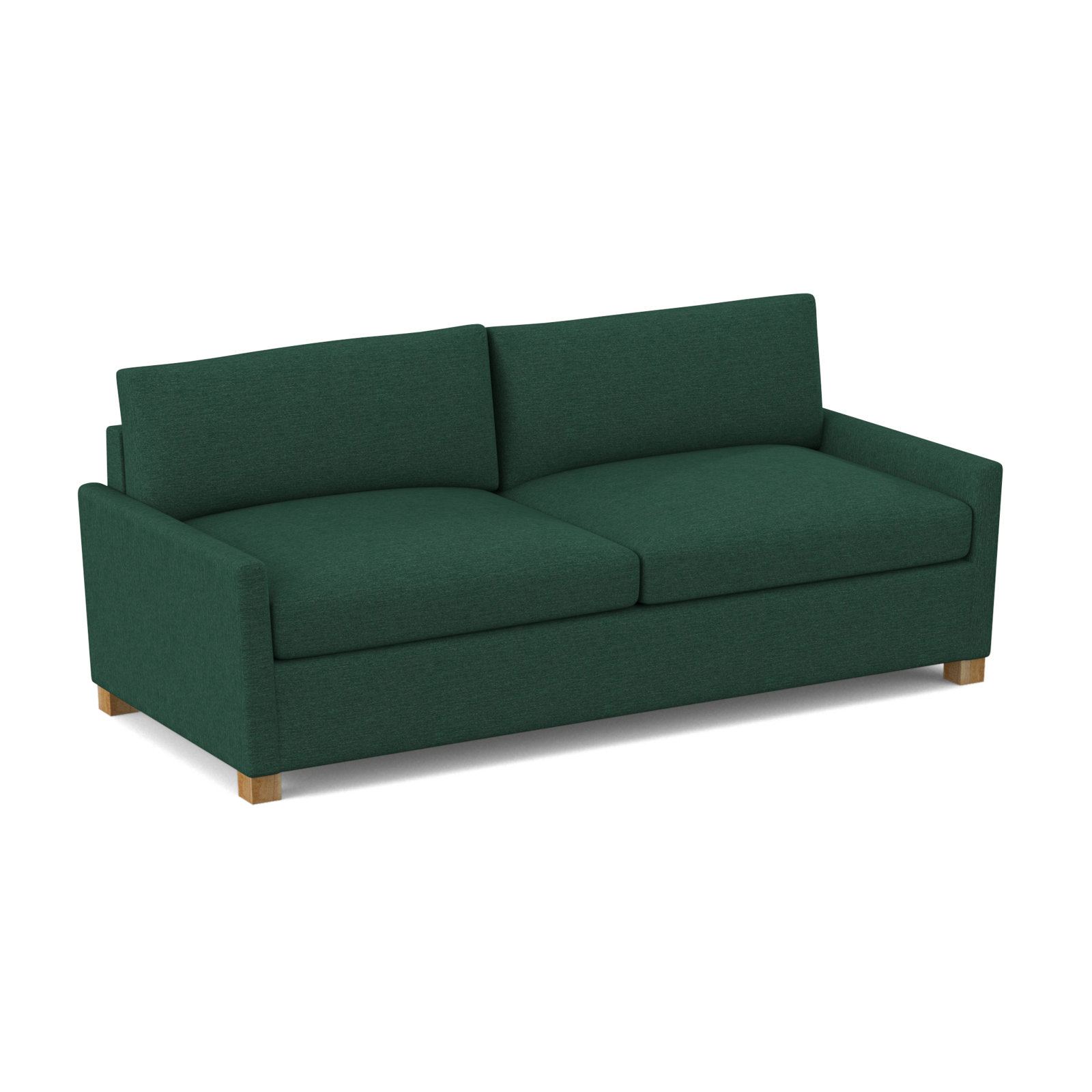 Louisa 87" Square Arm Sofa Bed with Reversible Cushions with USB, Antic Jade Performance Twill