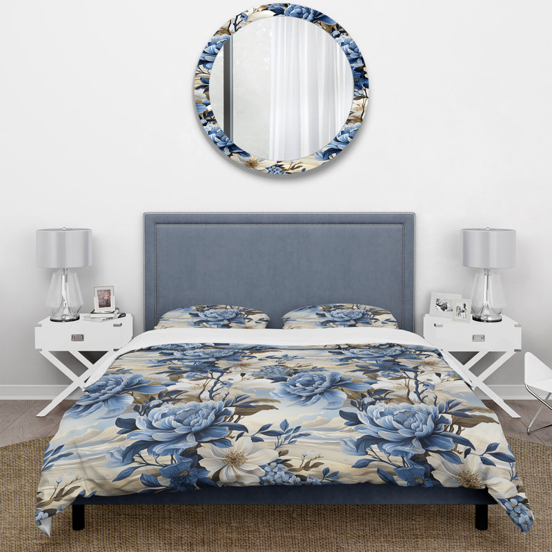 Ensemble de housse de couette Coastal Tranquility Victorian, Housse de couette pour grand lit et 2 taies décor