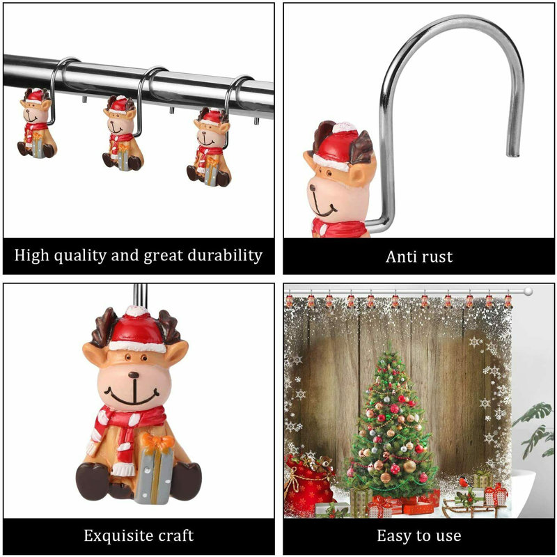 Crochet de rideau de douche Holiday Christmas