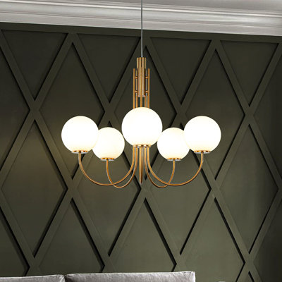 Luminaire suspendu en verre soufflé à la main style spoutnik contemporain à 5 lumières en verre Glam de 32 po de large Yarmouth pour salon et chambre d'enfant
