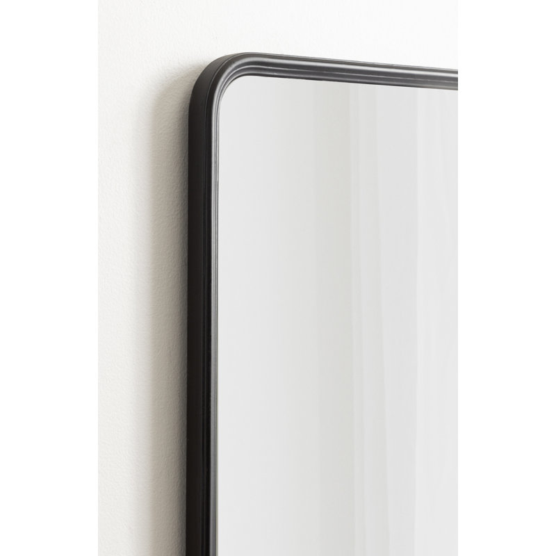 Caskill Framed Radius Rectangle Wall Mirror, 36" x 24", Black