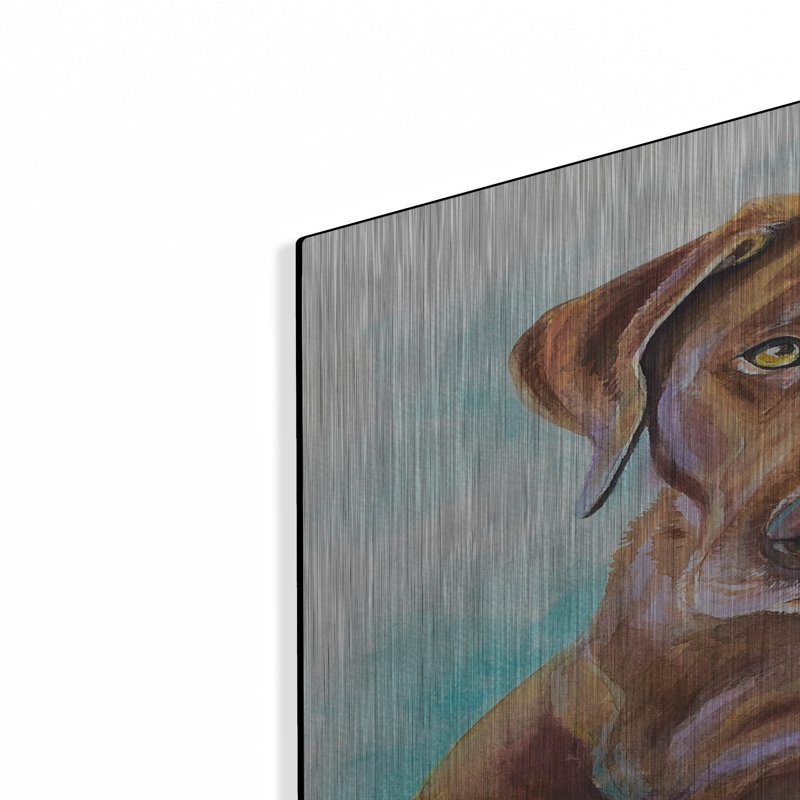 Red Barrel Studio® «Must Love Dogs Chocolate Lab» par Lindsay Kivi, art mural en métal, H 36 po x l 24 po
