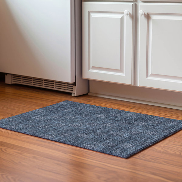 Bungalow Rose Premium Machine Washable Houtz Blue Rug | Wayfair