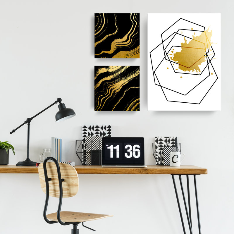 Gilt Mod III - impression d'art graphique, H 16 po x l 12 po x P 1 po