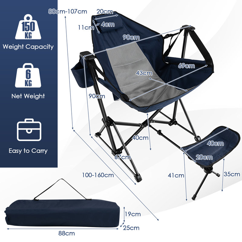 Folding Camping Chair, Blue