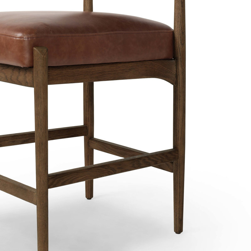 Tabouret Abella, Tissu havane brun Havana, Tabouret de comptoir (siège d'une hauteur de 27 p