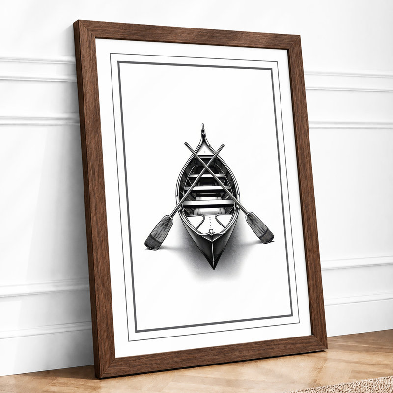 Architectural Rowboat Industrial - Framed Print, A2 - 59.4 x 42.0 cm, Walnut