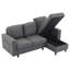 L-shaped 3 Seater Convertible Sofa With Led, Usb And Ottoman-666046892