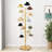 Gold 19.69" W x 19.69" D x 68.90" H Tree-Like Hat Rack, 35-Tier Metal Boutique Display Stand with Dome-Shaped Holders-1378311736