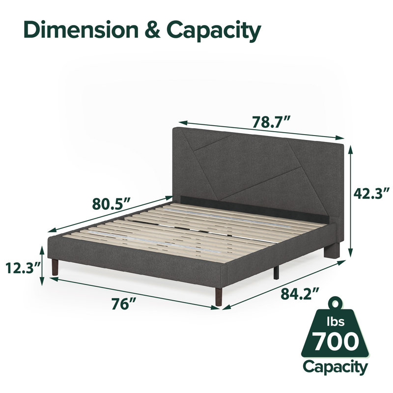 Bartley Upholstered Platform Bed, King