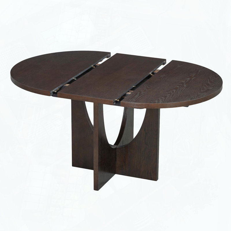 Ensemble de table de salle à manger moderne extensible avec chaises, Gris/espresso