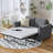 Queen Pull Out Sofa Bed – Memory Foam Mattress, USB & Cup Holders-1023054040