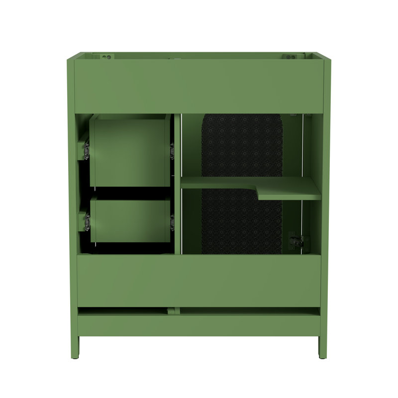 Meuble-lavabo simple 30 po vert sans comptoir