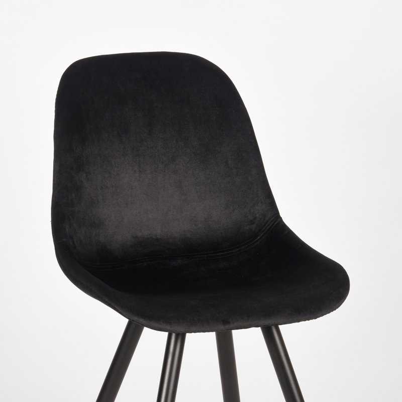 Dolezal 49cm H Velvet Upholstered Side Chair, Black