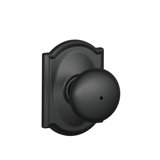 Plymouth Knob with Camelot Trim Bed and Bath Lock