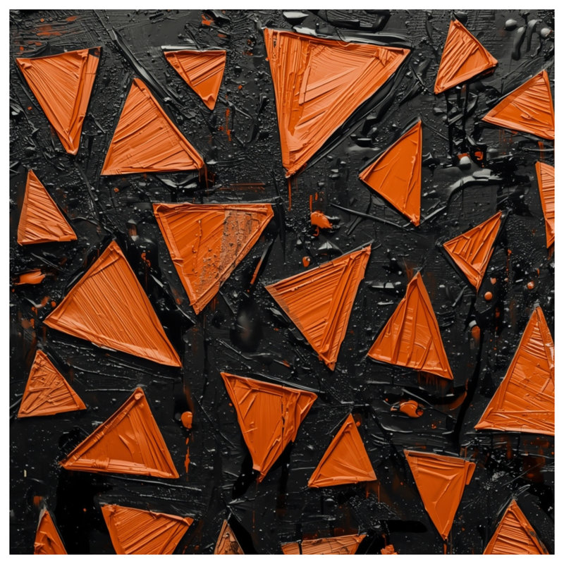 Orange Black Triangles Blankets, 50in W x 60in H