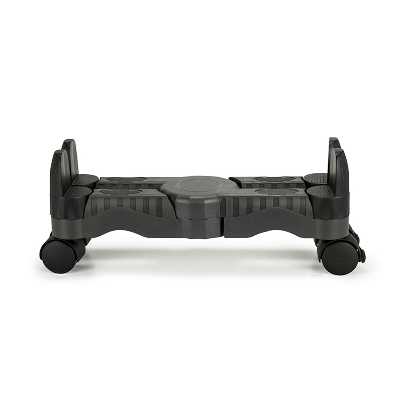Adjustable Black Mobile CPU Stand with Swivel Casters