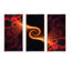 «Orange and Red Fractal Spirals», ensemble de 3 impressions sur toile à cadre flottant-1597455446-1597455447