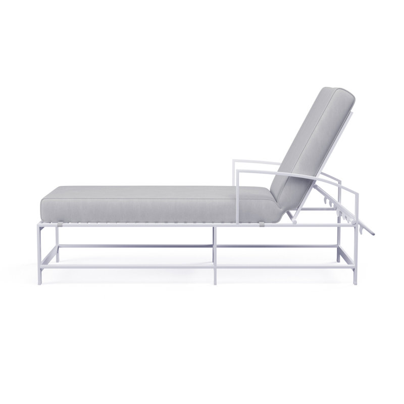 Bristol 72'' Long Reclining Single Chaise Sunbrella® with Cushions, Canvas Granite Sunbrella® Canvas