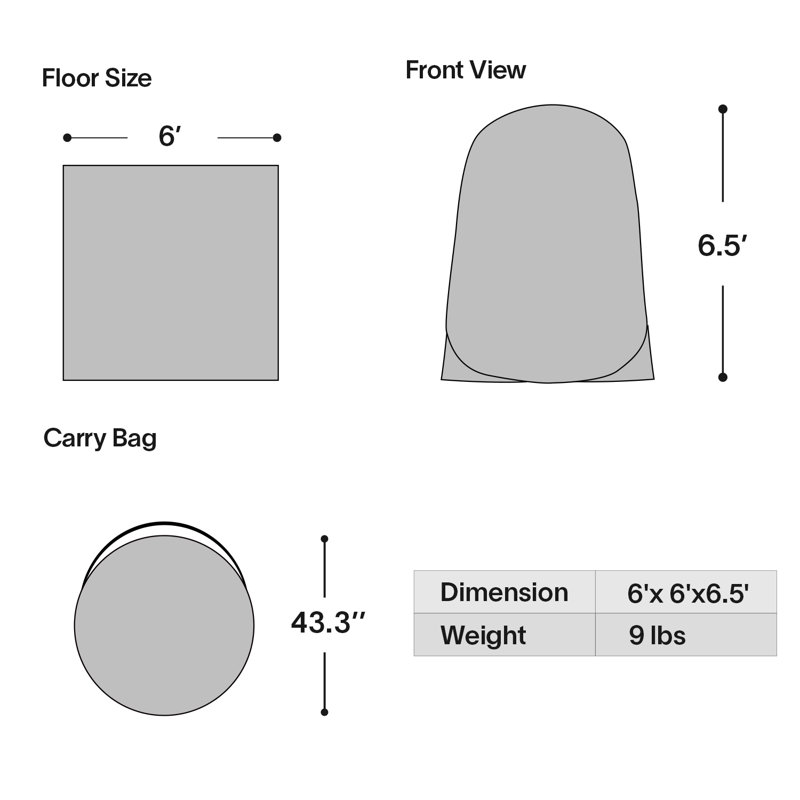 Screen House Tent Pop-Up, Portable Screen Room Canopy Instant Screen Tent with Carry Bag, 78" H x 72" W x 72" D