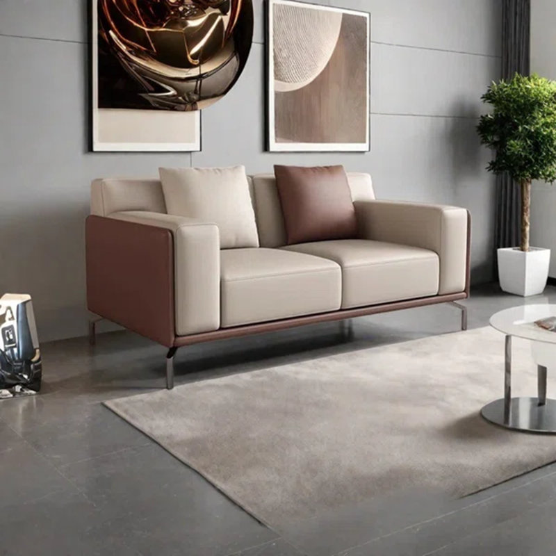 62.9" Vegan Leather Sofa