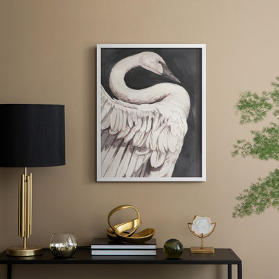 Swan Dance I, reproduction encadrée - bois massif