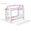 Lits jumeaux avec lit gigogne de rangement, bois de pin en MDF, chambre moderne blanche et violette-1401407281