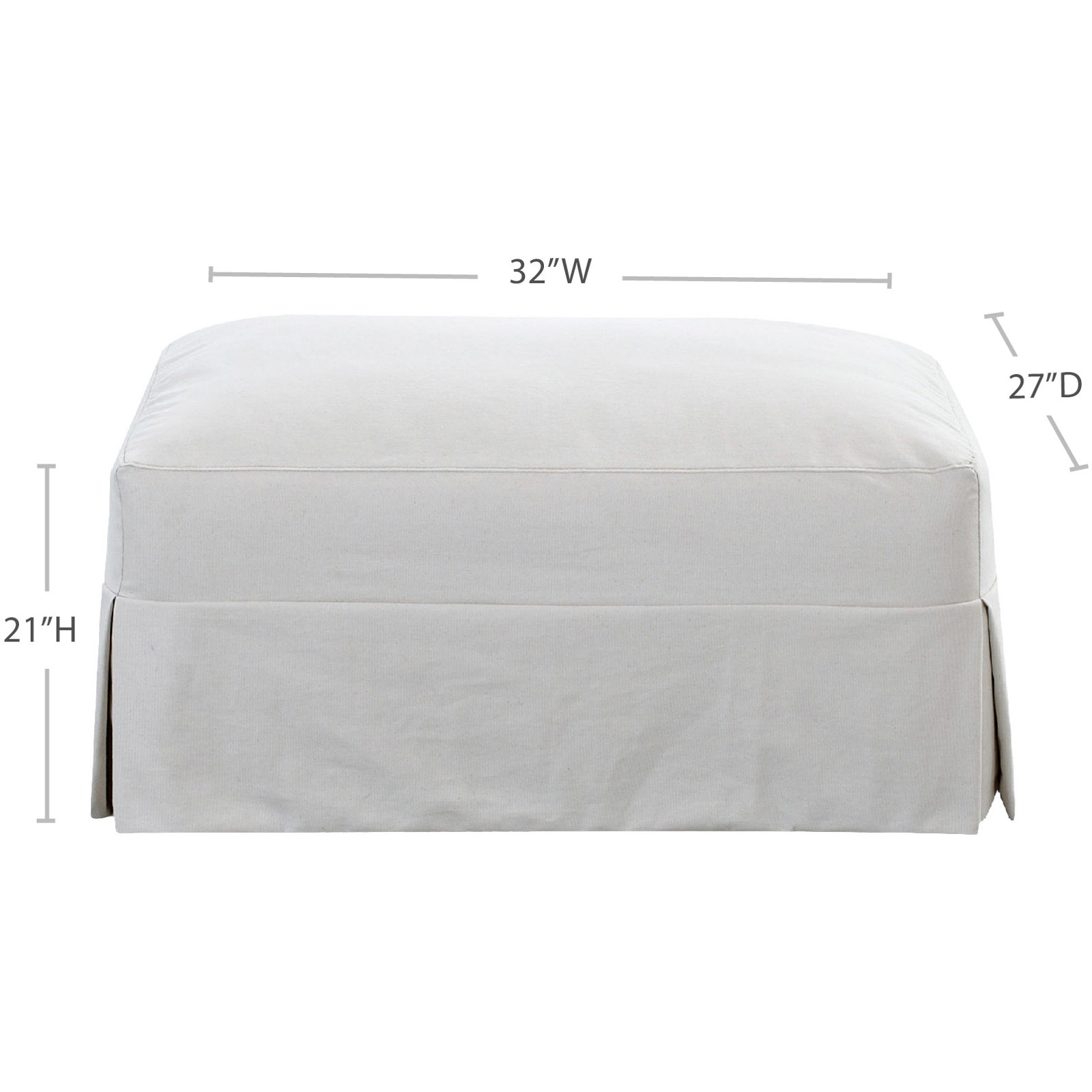 Lucia Upholstered Ottoman, Apollo Pebble Boucle