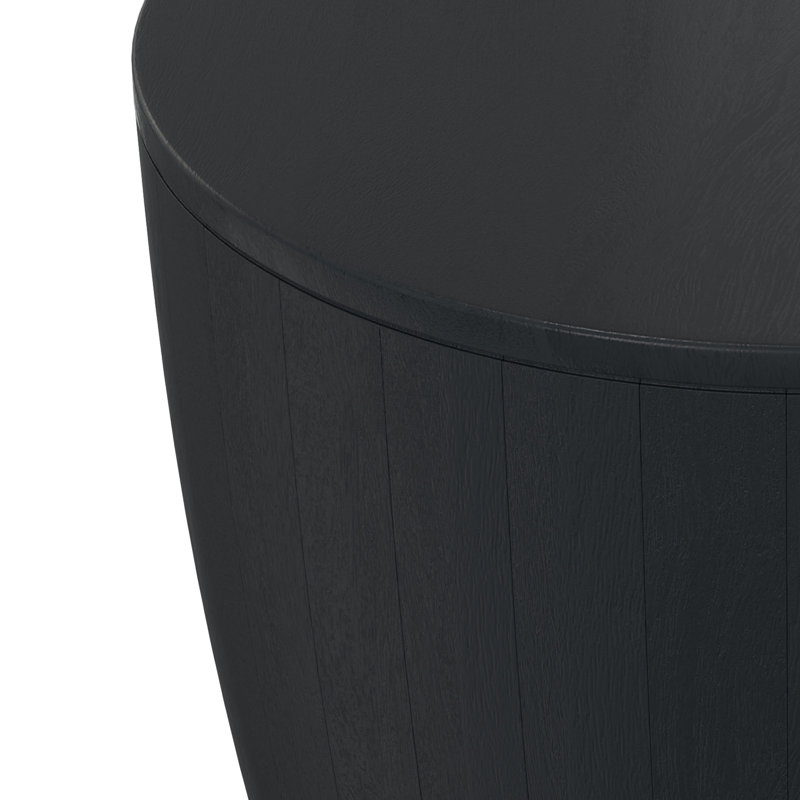 Table de bout moderne en bois de manguier massif l 21 po Elmbrook, Noir