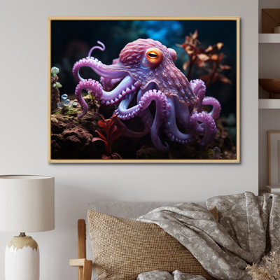 Pieuvre mauve, rencontre mystique sur toile