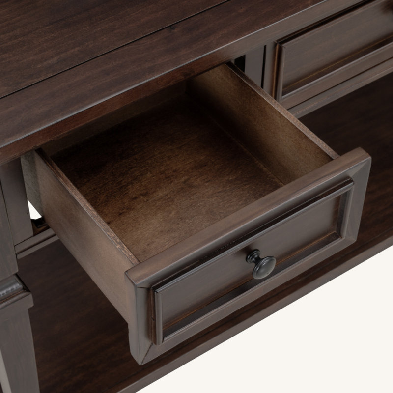 Omeara 50" Console Table,entryway table,Sofa Table with three top drawers, Espresso