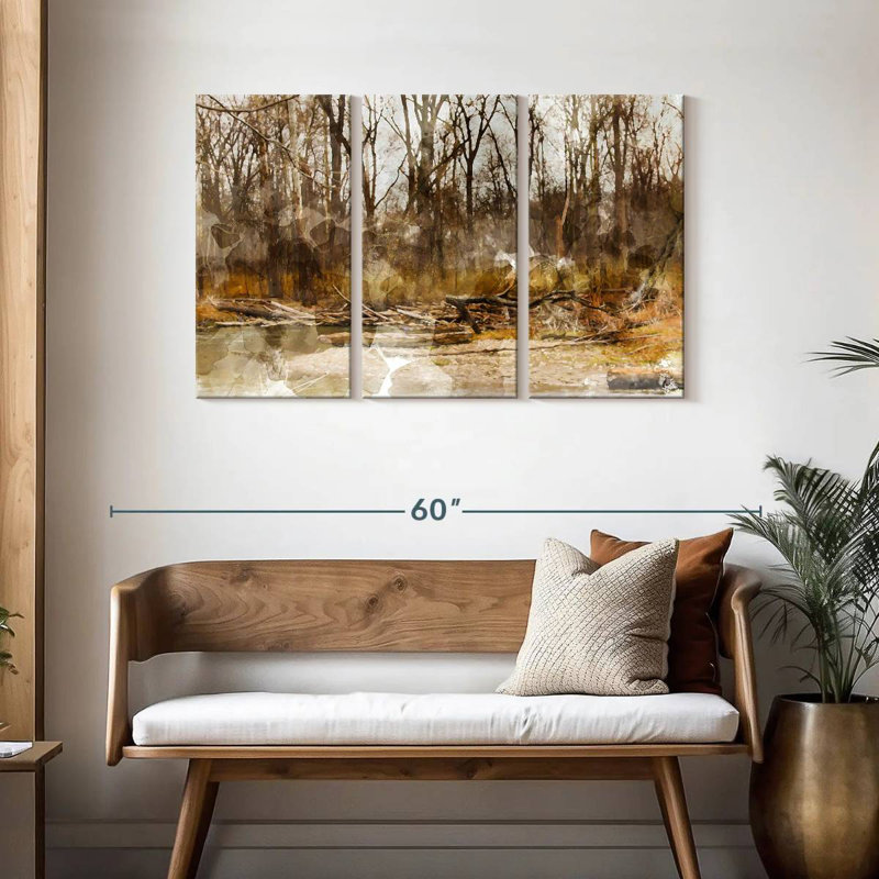 Alvord Landscape River Woods, H 28 po x l 45 po