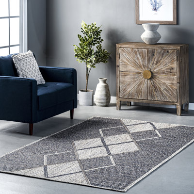Adria Diamond Blended Jute Area Rug