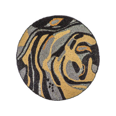 Glass Beads Abstract Round Placemat