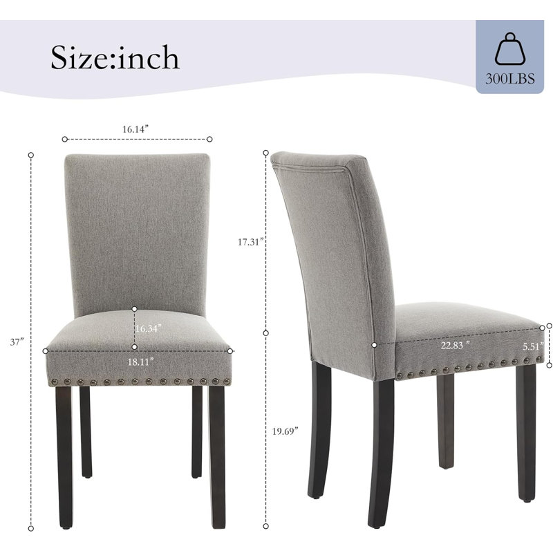 Upholstered Accent Chair, 2, Light Grey