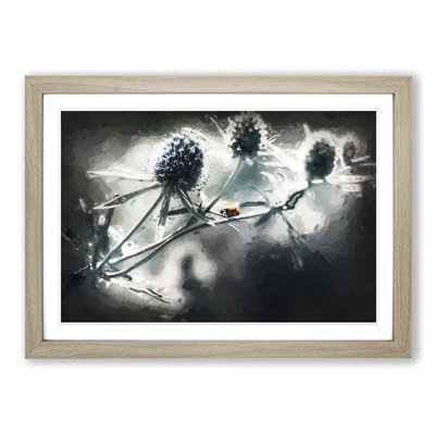 Ladybird upon a Thistle Flower in Abstract - Picture Frame Painting Print