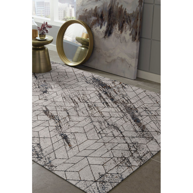 Tapis gris Sanket, Rectangle 3 pi 3 po x 4 pi 7 po