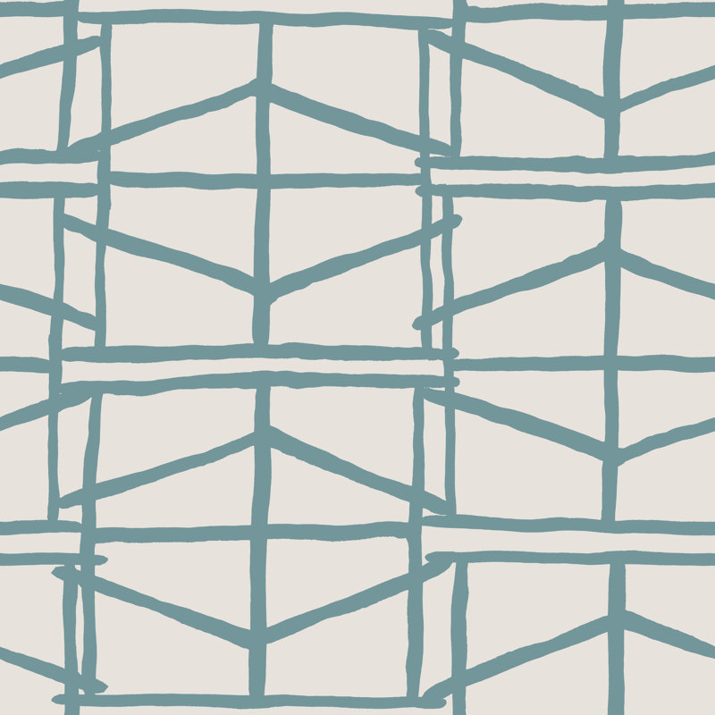 Rouleau de papier peint L 33 pi x l 20,5 po, Bleu / Crème