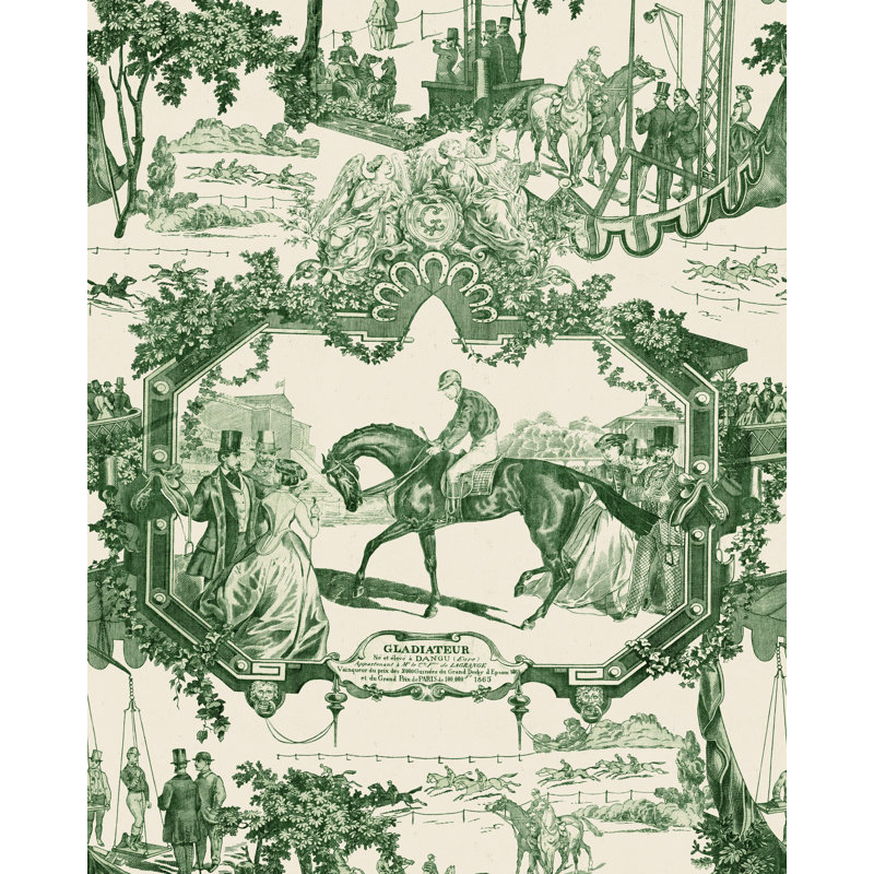 The Derby Wallpaper, Green/Taupe