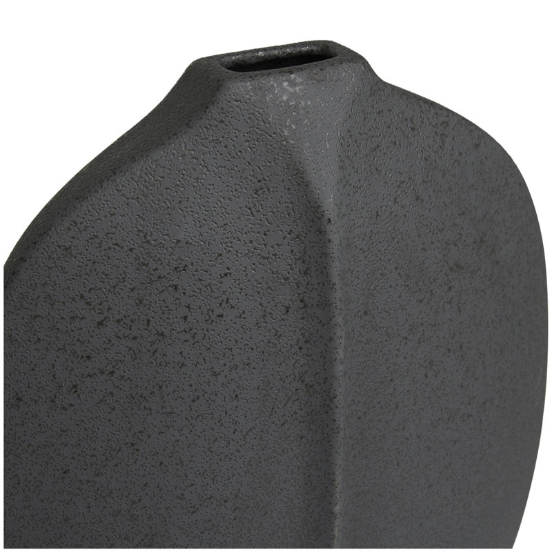 Ceramic Textured Decorative Vase Set, 17.7" H x 8.45" W x 4" D, Black