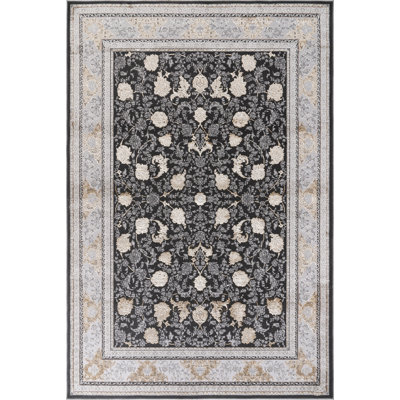 Lafi Collection Anthracite/Dark Grey Transitional Abstract Area Rugs