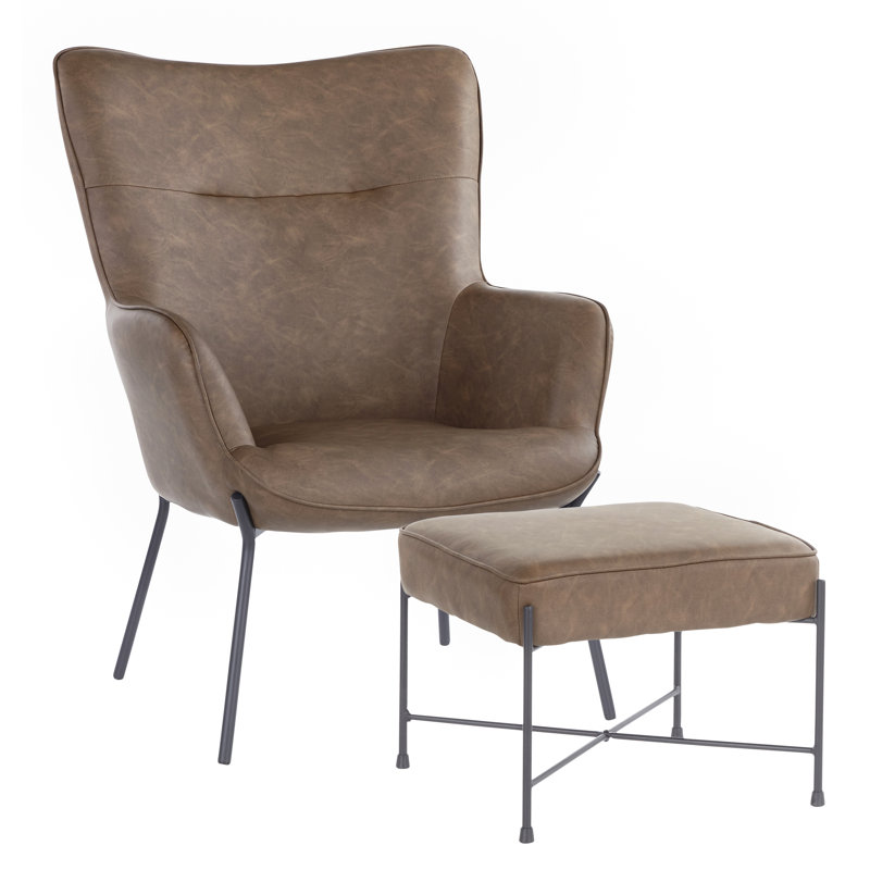 Méridienne large avec repose-pieds 28,5 po Bayliegh, Espresso
